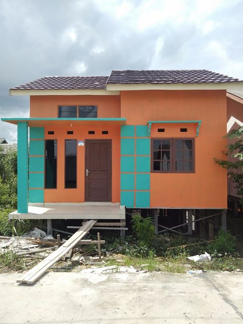 foto tampak rumah tipe 36 perumahan D'Zalvy Borneo Tahap 2