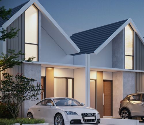 foto tampak rumah tipe 45 perumahan Mamuju Bellevue