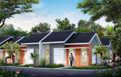 foto tampak rumah tipe 28 perumahan Mutiara Puri Harmoni