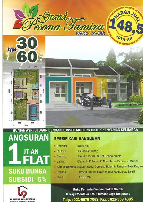 foto tampak rumah tipe 30/60 perumahan Grand Pesona Tamira