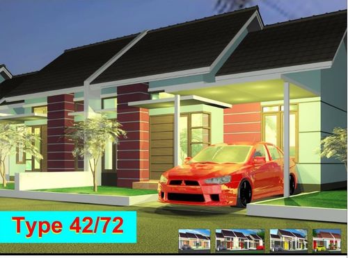 foto tampak rumah tipe 42/72 perumahan Graha Sidomukti