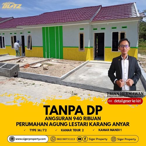 foto tampak rumah tipe subsidi perumahan Griya Agung Lestari