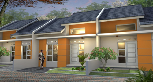 foto tampak rumah tipe 30/60 perumahan Citra Karawang Megah 