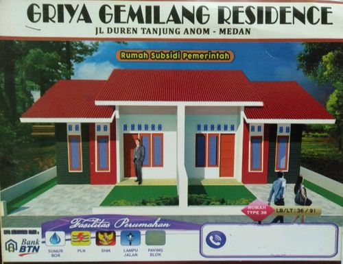 foto tampak rumah tipe 36/91 perumahan GRIYA GEMILANG RESIDENCE