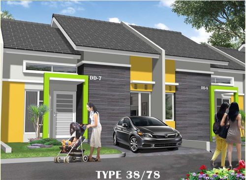 foto tampak rumah tipe 38/84.5 perumahan perumahan pesona bukit laguna 3