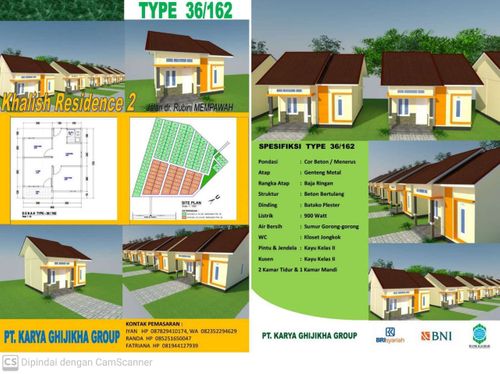 foto tampak rumah tipe 36 perumahan Khalish Residence 2