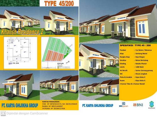 foto tampak rumah tipe 45 perumahan Khalish Residence 2