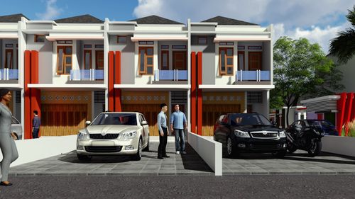 foto tampak rumah tipe 99, Town House perumahan Center House 4