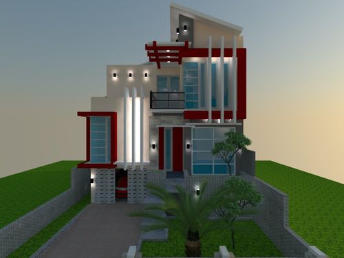 foto tampak rumah tipe 128/112 perumahan Grand Jubung Regency