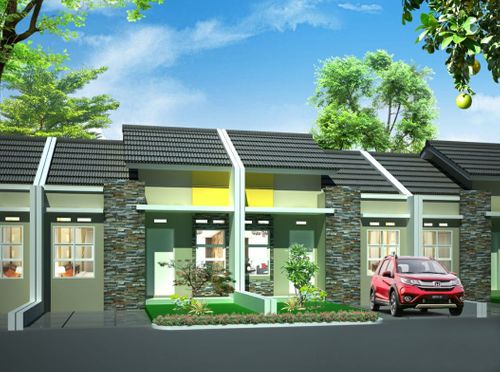 foto tampak rumah tipe MERANTI 36/72 perumahan Bukit Rancamaya Residence