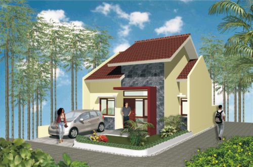 foto tampak rumah tipe 54/120 perumahan MANGO GARDEN