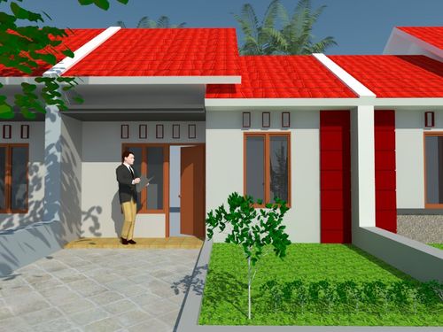 foto tampak rumah tipe 27 perumahan Griya Emerald Mejasem