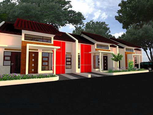 foto tampak rumah tipe Boulevard perumahan Griya Logandeng Permai