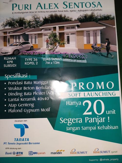 foto tampak rumah tipe 36/98 perumahan PURI ALEX SENTOSA