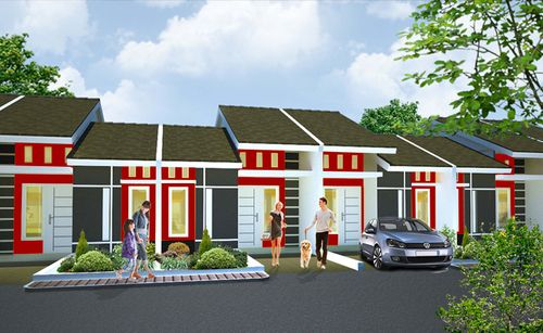 foto tampak rumah tipe TULIP C perumahan RAJEG TERRACE GREEN RESIDENCE