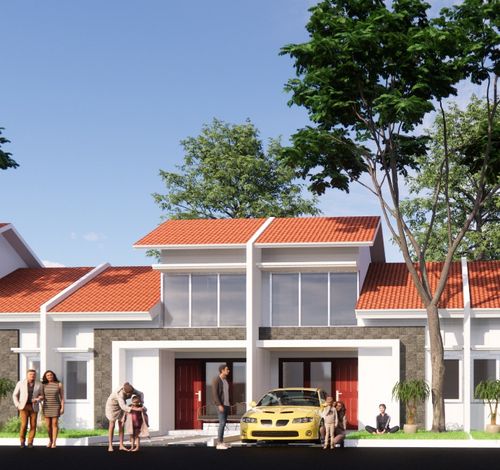 foto tampak rumah tipe TULIP perumahan RAJEG TERRACE GREEN RESIDENCE
