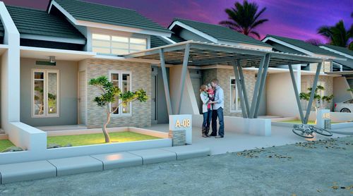 foto tampak rumah tipe azelea 45 perumahan Citra Green Garden