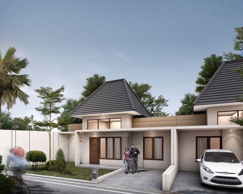 foto tampak rumah tipe GN2.72/127 perumahan GREEN NATURA