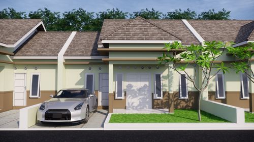 foto tampak rumah tipe 54 perumahan GREEN INDAH SANIKA BHAYANGKARA