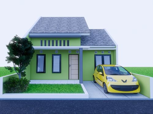 foto tampak rumah tipe 45 perumahan GREEN INDAH SANIKA BHAYANGKARA