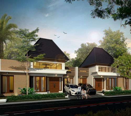 foto tampak rumah tipe GN1.57/91 perumahan GREEN NATURA