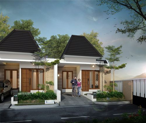 foto tampak rumah tipe GN1.56/83 perumahan GREEN NATURA