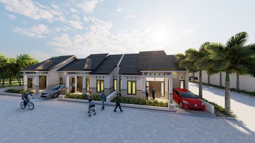 foto tampak rumah tipe 90 perumahan GREEN INDAH CARUBAN