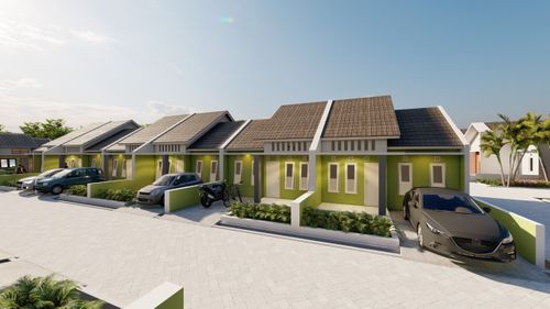 foto tampak rumah tipe 45 perumahan GREEN INDAH CARUBAN