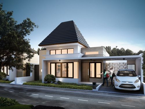 foto tampak rumah tipe GN1.72/120 perumahan GREEN NATURA