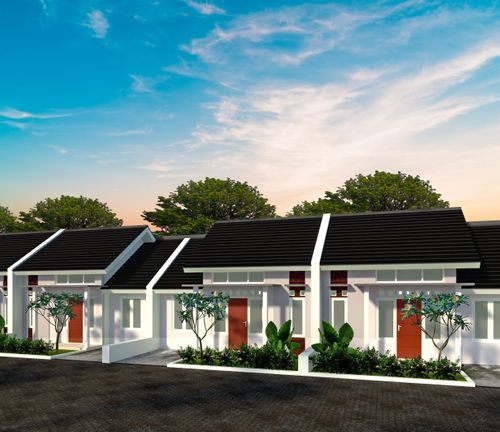 foto tampak rumah tipe 40 perumahan Bumi Bhayangkara Residence