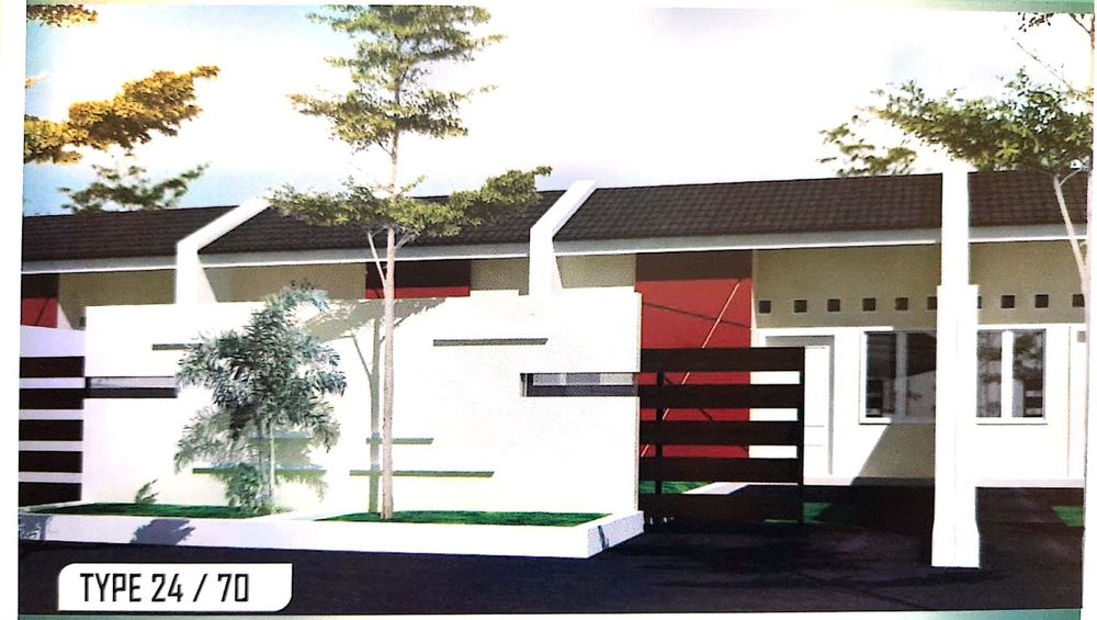 foto tampak rumah tipe 24 perumahan Hissto Granada Residence