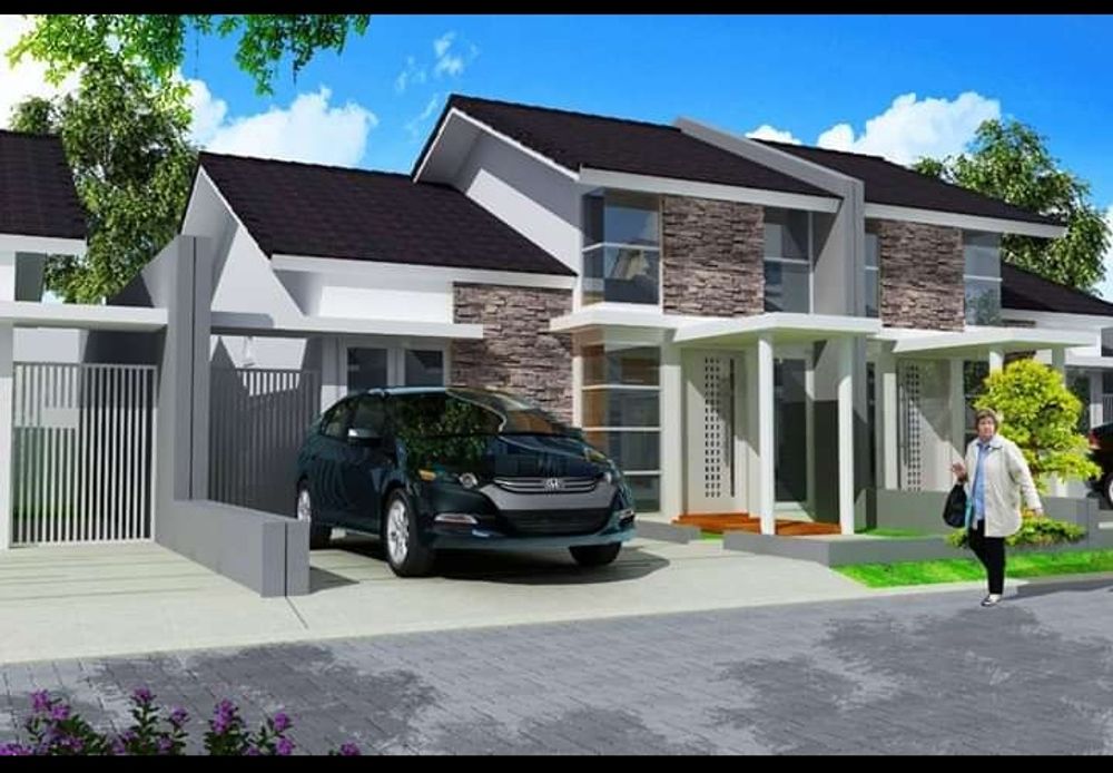 foto tampak rumah tipe 43 perumahan Hissto Granada Residence
