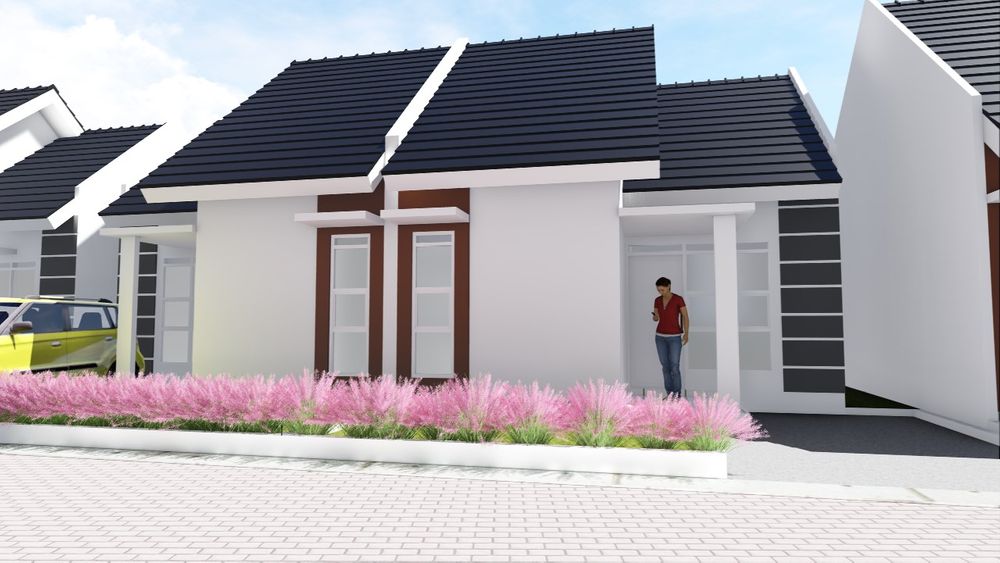 foto tampak rumah tipe 36/90 perumahan 7 Arumba
