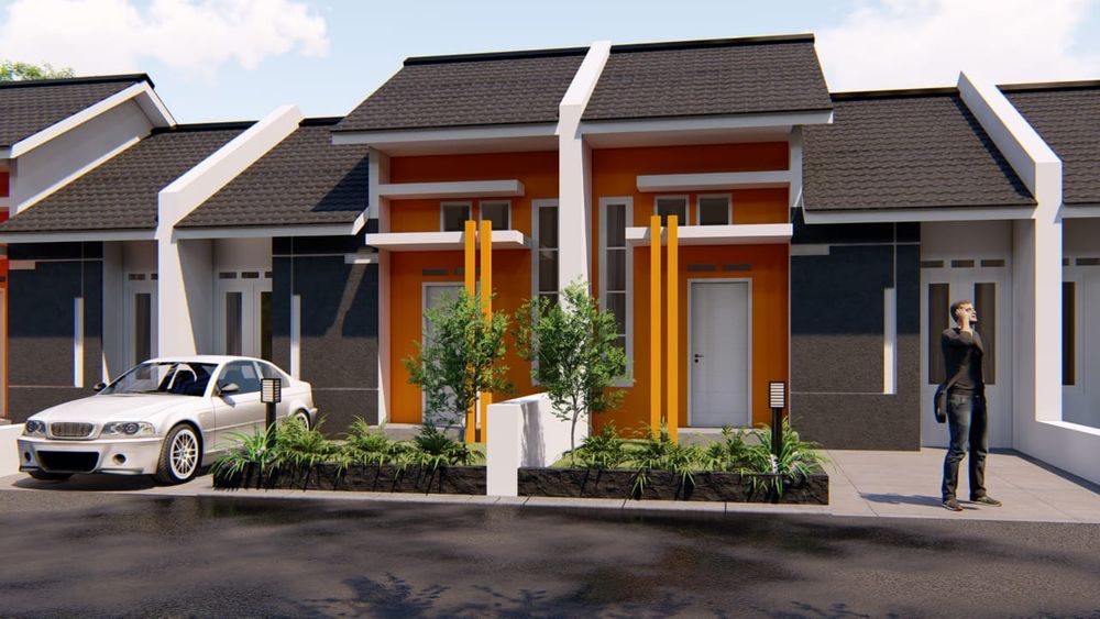 foto tampak rumah tipe 36/72 perumahan CIBURIAL RESIDENCE
