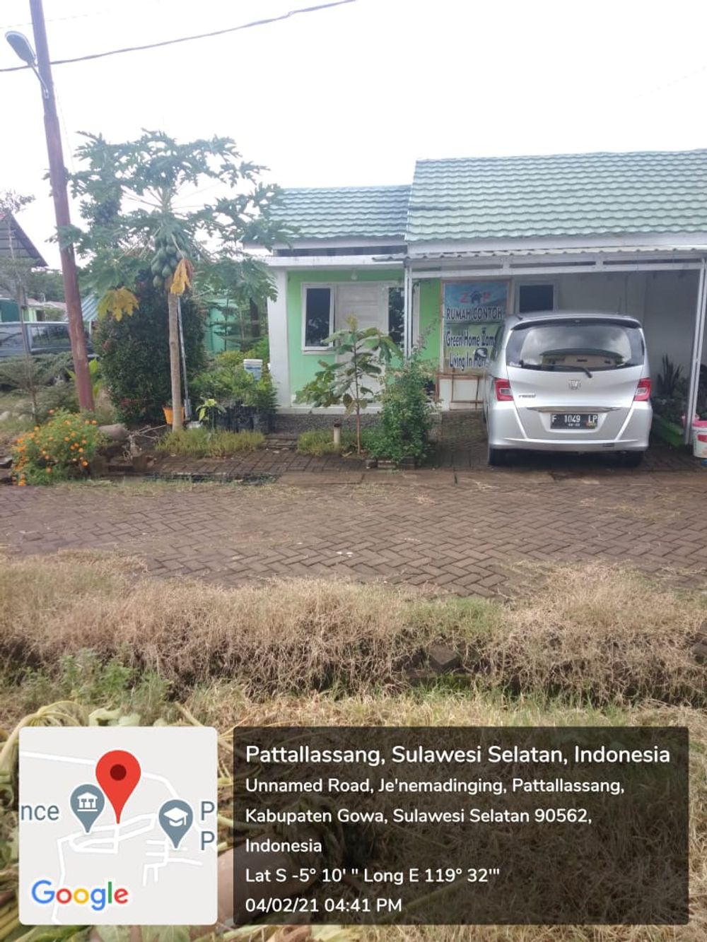 foto tampak rumah tipe 36/72 perumahan GREEN ROYALE RESIDENCE