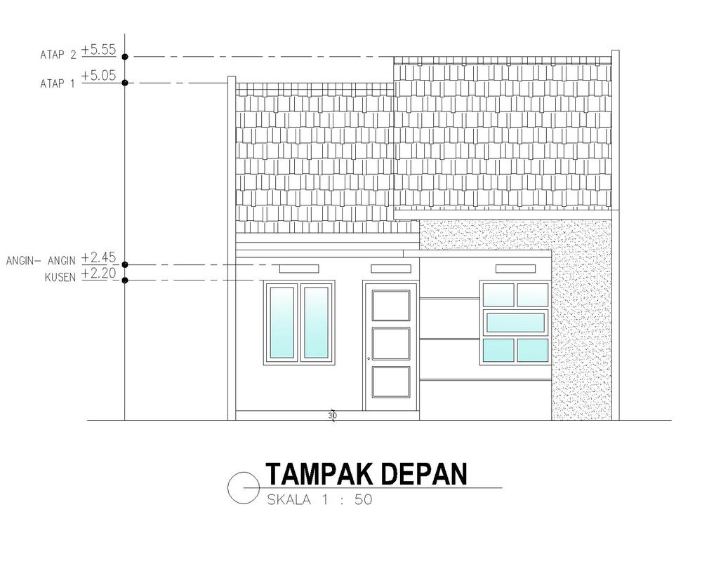 foto tampak rumah tipe 30/60 perumahan Awani Square