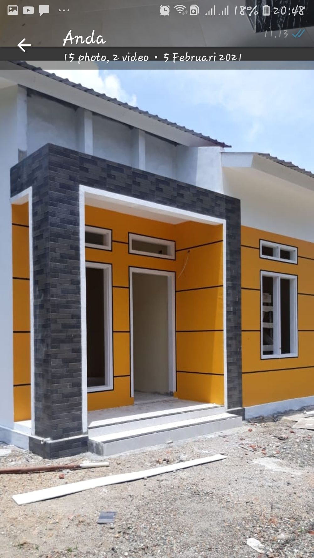 foto tampak rumah tipe 36/100 perumahan Villa Mon Panah