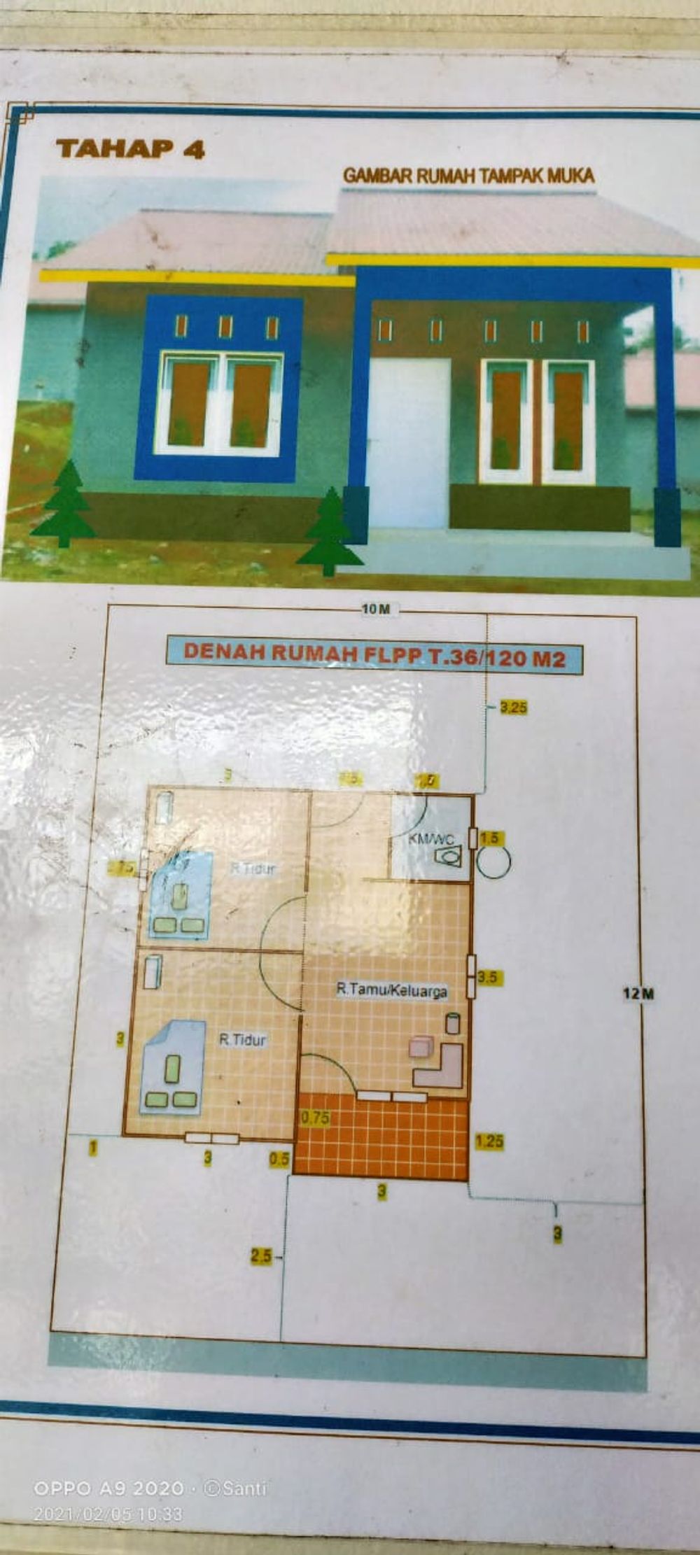 foto tampak rumah tipe 36 perumahan Balangan Residence