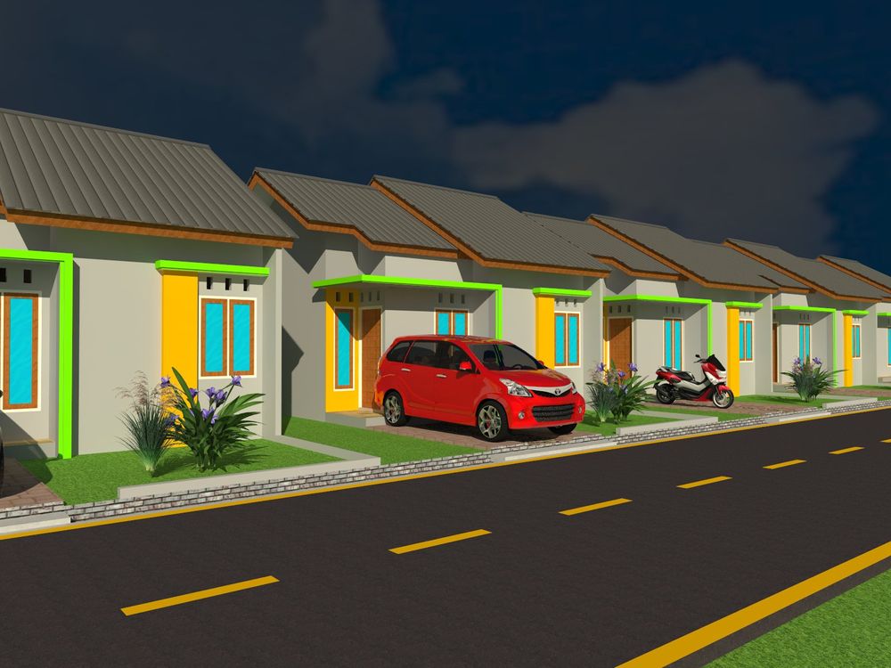 foto tampak rumah tipe 36/105 perumahan Tualang residence sweet