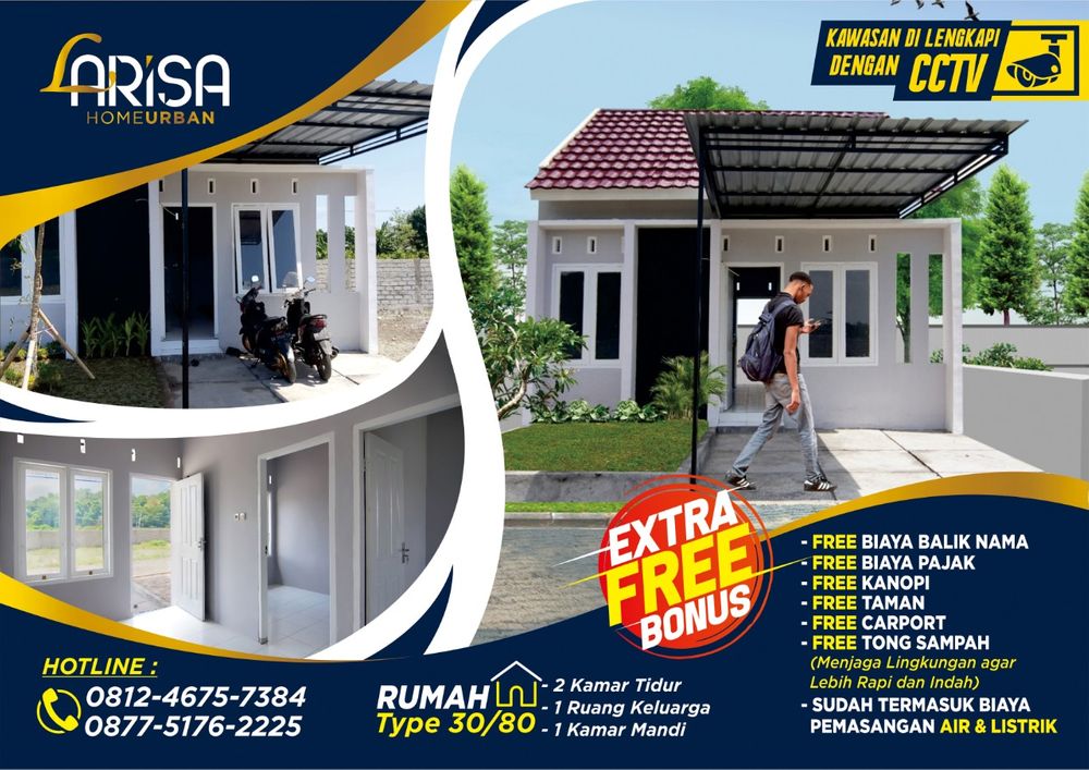 foto tampak rumah tipe 30 perumahan LARISA HOME URBAN