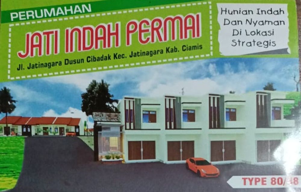 foto tampak rumah tipe 80/48 perumahan JATI INDAH PERMAI