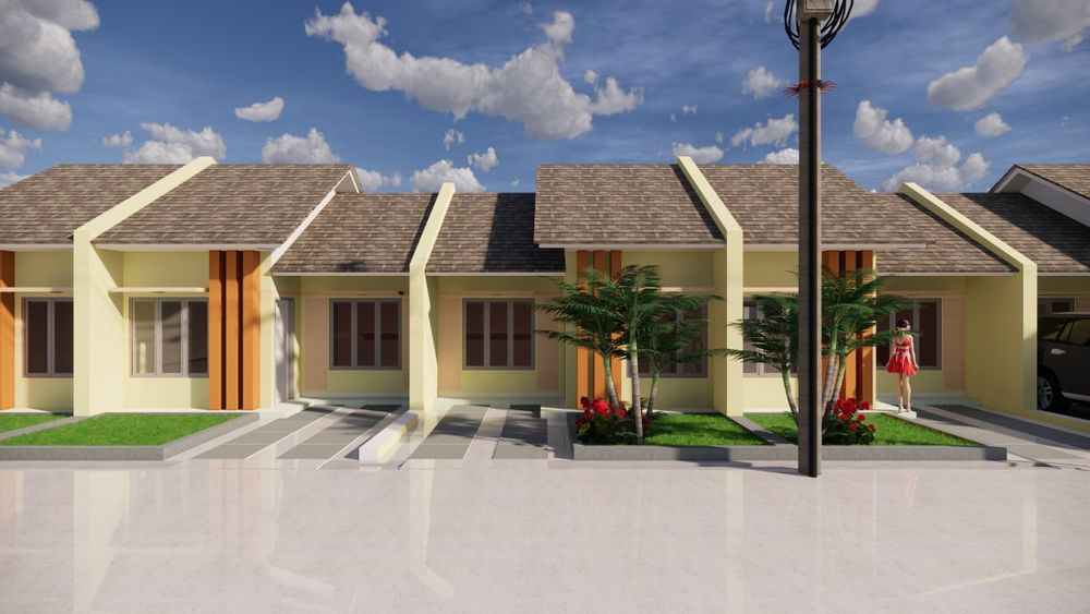 foto tampak rumah tipe Cecilia perumahan GRAND CIBENING RESIDENCE