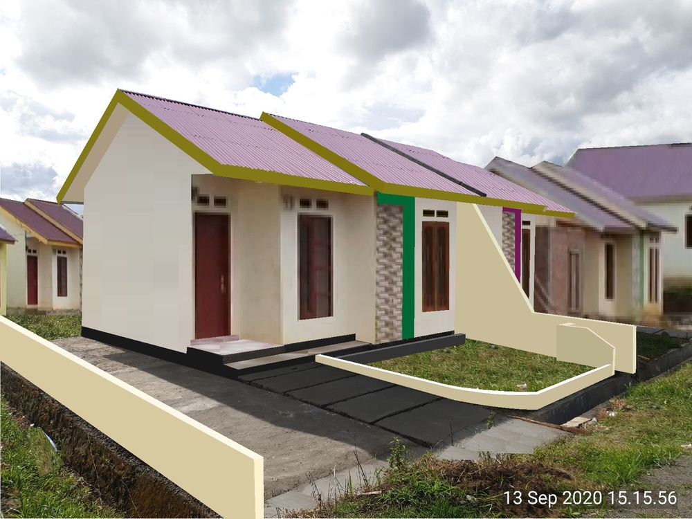 foto tampak rumah tipe 36/120 perumahan Pesona Pematang Indah