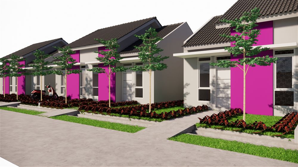 foto tampak rumah tipe 30/90 perumahan Perumnas Griya Martubung III