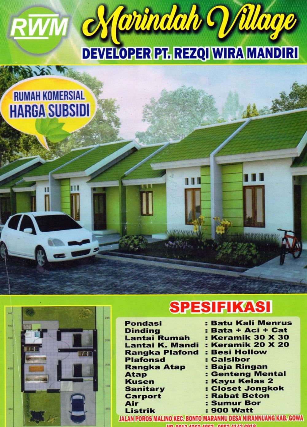 foto tampak rumah tipe Marinda village perumahan MARINDA VILLAGE