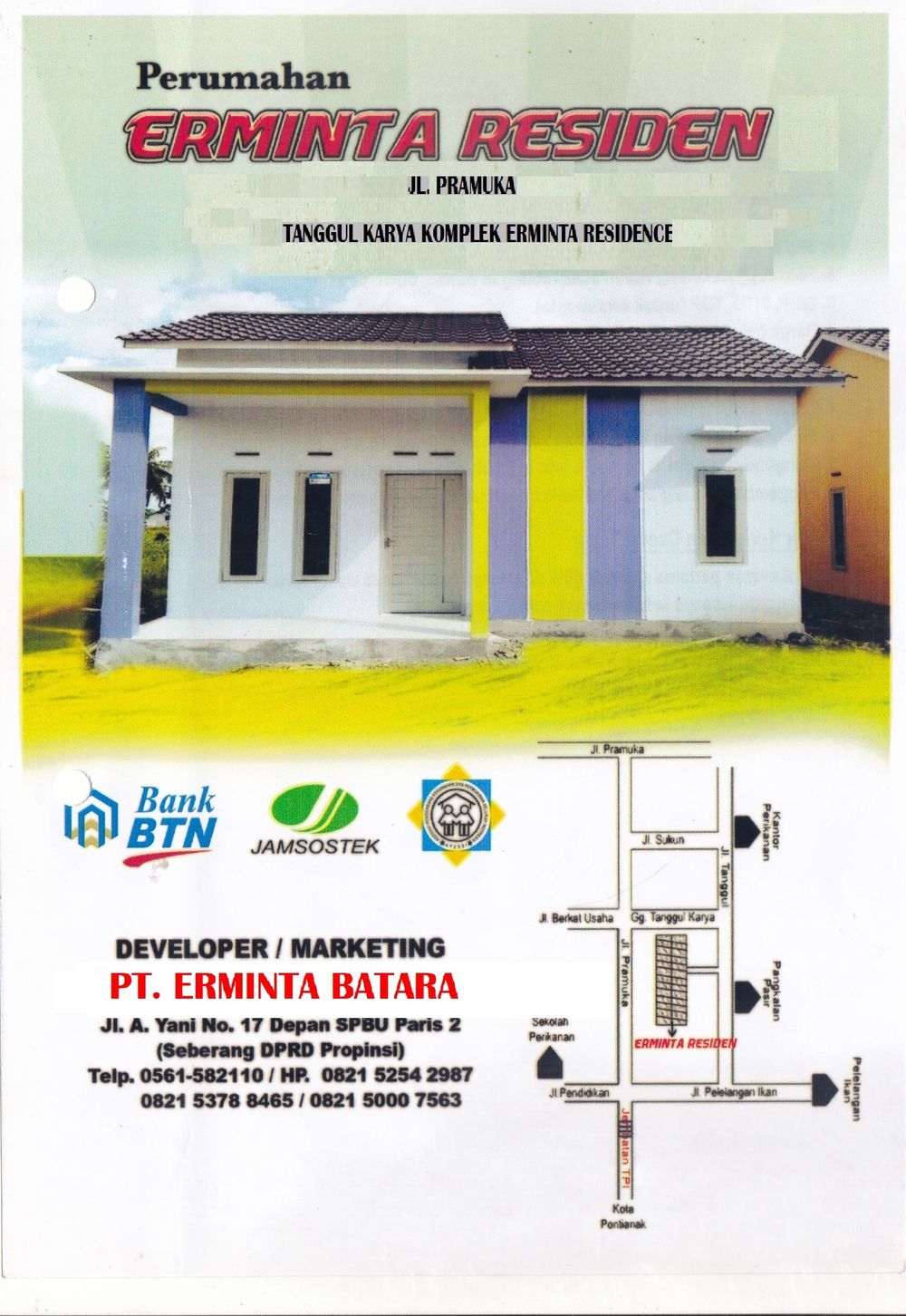 foto tampak rumah tipe 36 perumahan ERMINTA RESIDENCE