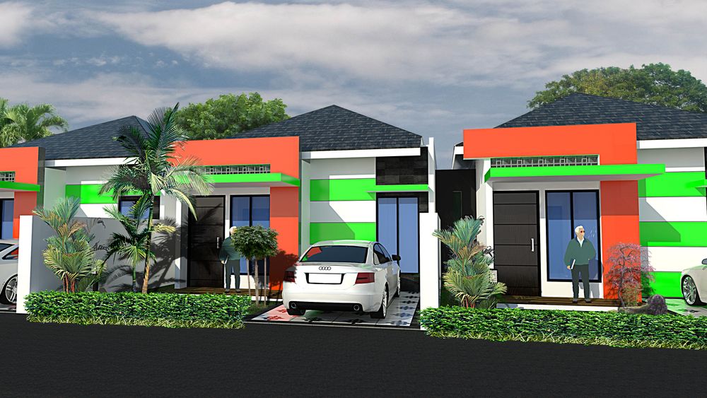 foto tampak rumah tipe 54/112 perumahan MATRIX EMPIRE