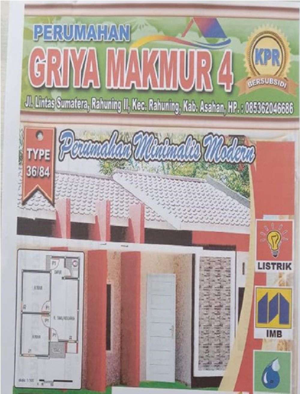 foto tampak rumah tipe 36 perumahan Griya Makmur 4