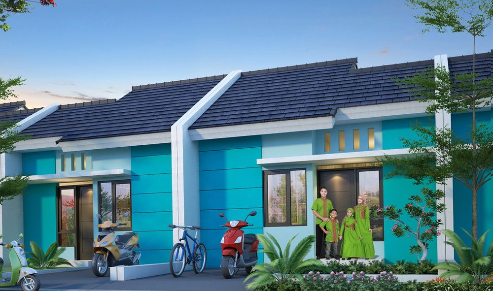 foto tampak rumah tipe RSh. T 36/90 140jt perumahan Pondok Palem Indah