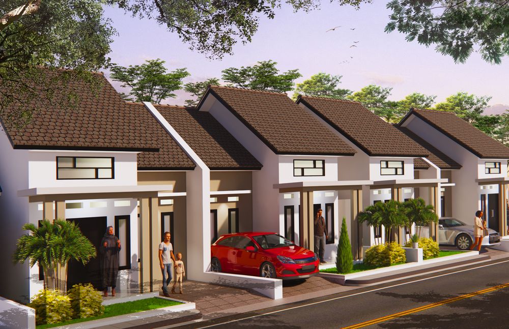 foto tampak rumah tipe 45/84 perumahan Tirta Quanta